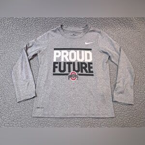 Nike Dri-Fit Long Sleeve Ohio State Buckeyes Shirt Little Boys Size Small Gray